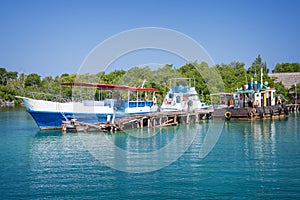 Boat pier at Cayo Levisa island Cuba