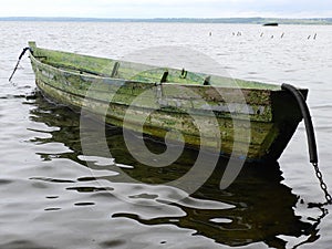 A boat at the Plescheevo lake in Pereslavl`-Zalessky, Russia