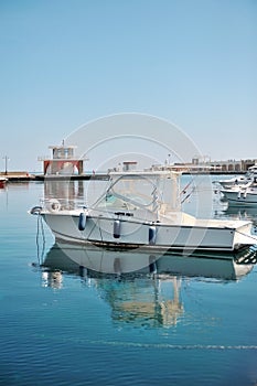 The boat in Port of Acciaroli, Cilento National Park. Salerno. photo