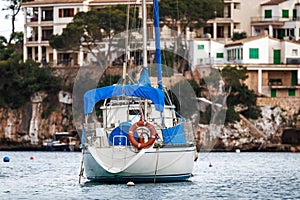 Boat in Port de Cala Figuera, Mallorca, Spain photo