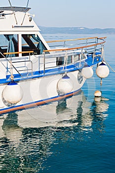 Boat in port of Makarska, Croatia