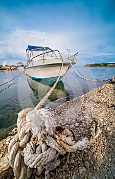Boat in port near Tsilivi beach