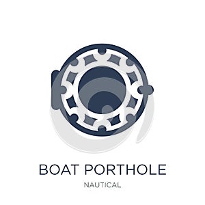 Boat Porthole icon. Trendy flat vector Boat Porthole icon on white background from Nautical collection