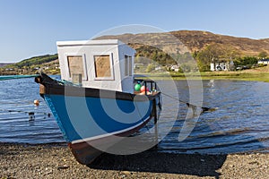 Boat Portree Shore Ocean Scotland