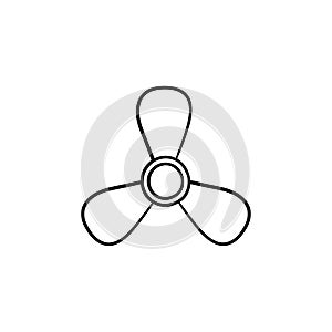 Boat propeller hand drawn outline doodle icon.