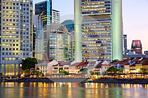 Boat Quay at dusk