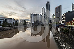 Boat Quay in Raffles Place, Singapore