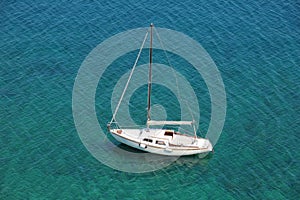 Boat in a quiet bay on Adriatic sea