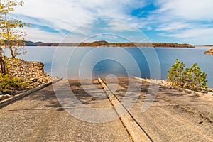 The boat ramp at lake.