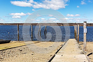 The boat ramp at Stockton Springs harbor in the spring with no additional floats in the water