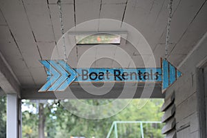 Boat Rental sign at Daingerfield State Park in Northeast Texas