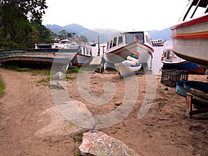 The boat repair at Lagoa Florianopolis