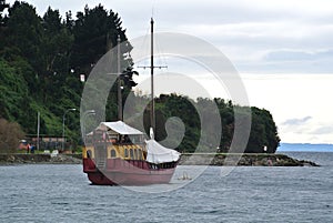 Boat resting at Puerto Varas, Chile