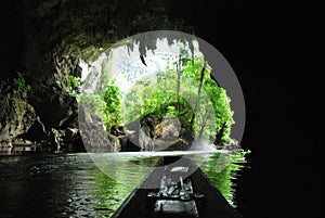 A boat ride through the Kong Lor Cave in central Laos
