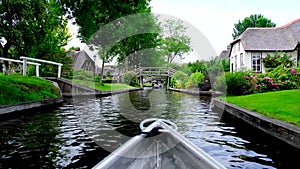 Boat ride in the village of Giethoorn