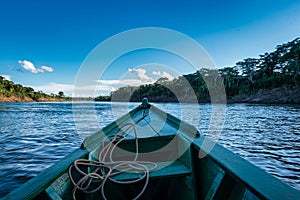 Boat on Rio Madre de Dios photo