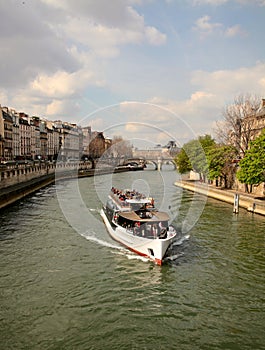 Boat on river Seine photo