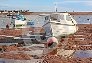 Boat on the River Teign at low tide