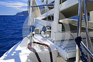 Boat rope sailing on the sea