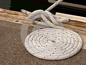 Boat Rope Tied to Cleat