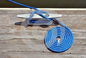 Boat Rope Tied to Dock