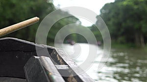 Boat is running into Forest & canal in Pirojpur, Bangladesh