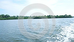 Boat safari in lake in Sri Lanka