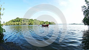 Boat safari in lake in Sri Lanka