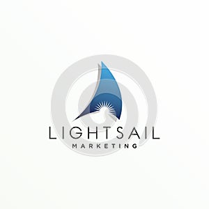 Boat sail logo, lightsail design, glowing sail symbol, glowing sail idea.