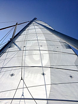 Boat sails the Caribbean Sea