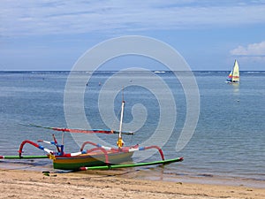 Boat on Sanur beach, Bali