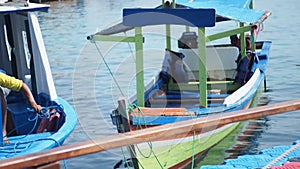 Boat at sari ringgung beach Indonesia