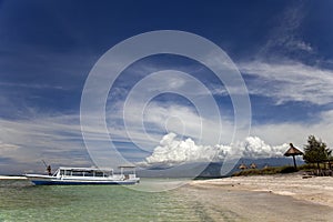 Boat on sea near the beach