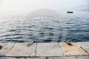 boat on the sea, photo as a background