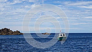 Boat in the sea Sado island Niigata