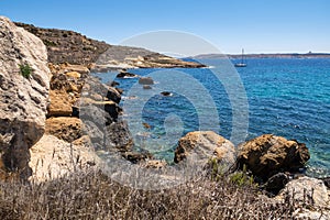 A boat and seaside in Malta, Gozo