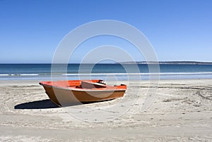 Boat on a secluded beach in South Africa