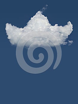 Boat shaped cloud on blue sky