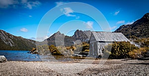 The Boat Shed on the picturesque Dove Lake at Cradle Mountain, Tasmania.