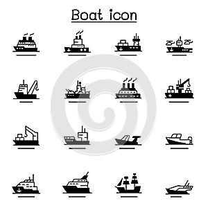 Boat, Ship icon set vectorillustration graphic design