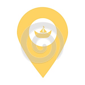 Boat, ship location map pin pointer icon. Element of map point for mobile concept and web apps. Icon for website design and app de