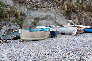 boat on the shore of Fjordo di furore beach