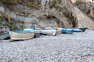 boat on the shore of Fjordo di furore beach