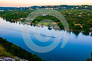 Boat showing Motion Austin Texas Colorado river bend