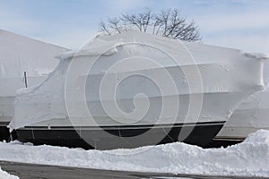 Boat with Shrink Wrap