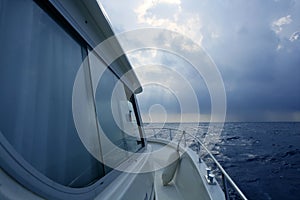 Boat starboard side on a cloudy storm