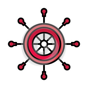 boat steering wheel icon