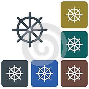 Boat steering wheel icon