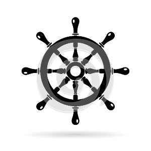 Boat steering wheel vector icon