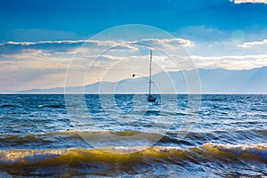 Boat in the storm